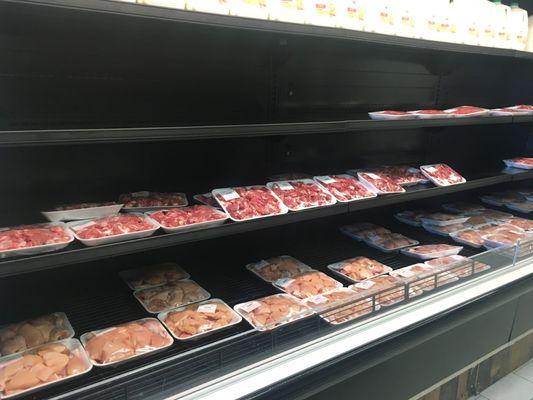 The meat display at our store