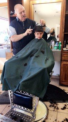 Barber Bill cutting my sons hair!