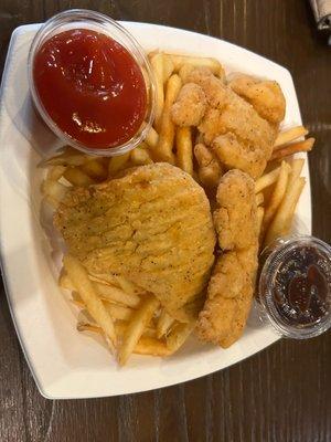 Chicken tenders and fries