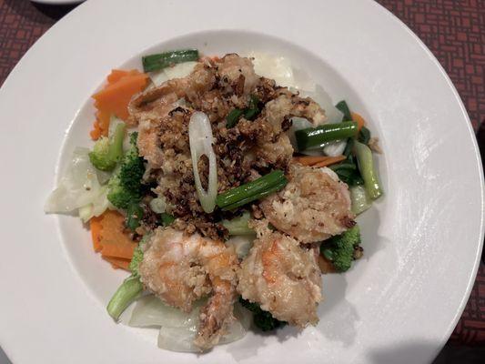 Garlic shrimp w steamed veges