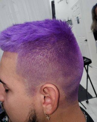 Purple hair.