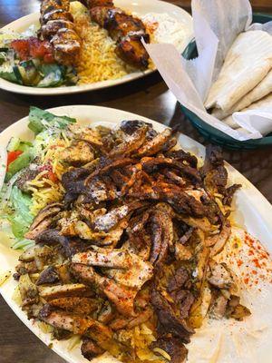 Mixed Shawarma Entrée and Chicken Shish Taouk Entrée