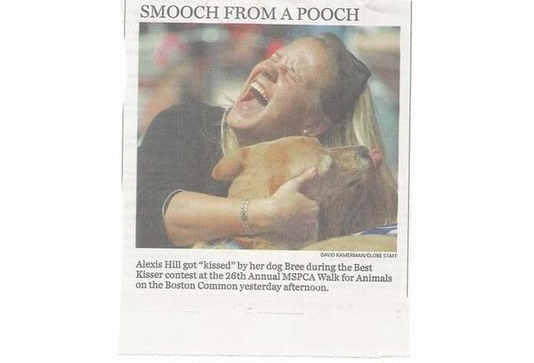 Owner Alexis Hill at the 2006 MSPCA Walk (photo from Boston Globe)