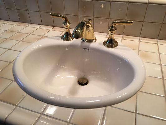 New sink and wide spread faucet by Victor H