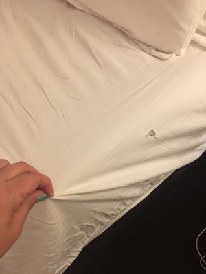 Holes in bed sheet?