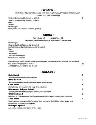 Locals Dinner Menu - Page 4 of 6 - Revised 04-25-20