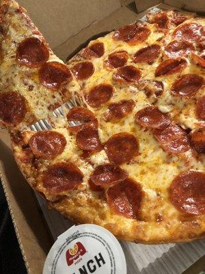 Medium Thin Crust Pepperoni - Perfect!