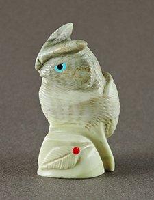 Archaen Butterstone Owl by Zuni Pueblo artist, Hudson Sandy