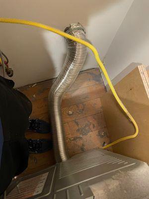 New dryer duct line installation