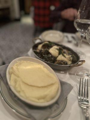 mashed potatoes and brussel sprouts