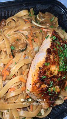 Pasta Hibachi with salmon