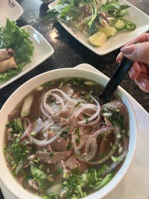 Brisket pho & eggrolls