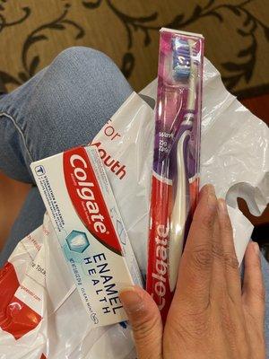 Free Toothpaste & Toothbrush