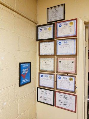 Some of my certifications.