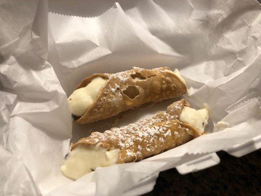 Cannolis about 6 inches