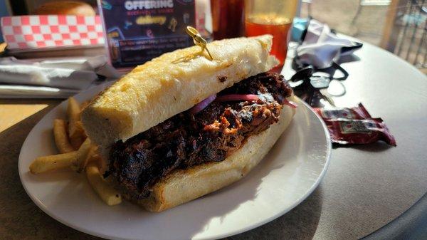 Pulled Pork Sandwich. Bread was cold and unpleasant