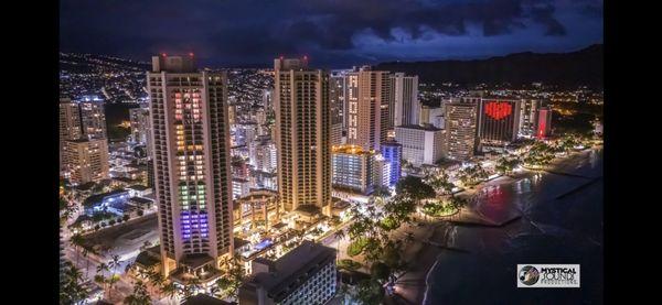 MYSTICAL SOUNDS drone shot of Waikiki doing the height of the Pandemic.