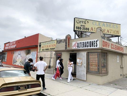 Music video shoot at the cleaners