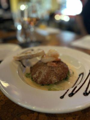 Crab cake appetizer from the daily specials