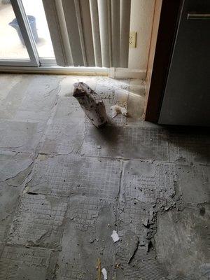 Had to remove the tiles, job was so bad