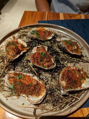 Bourbon & Hay-Roasted Oysters