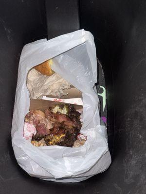 I think this is important for people to see. In the garbage, inedible.