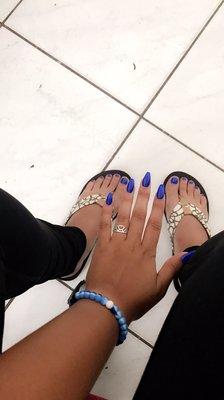 Mani acrylic gel and regular pedi