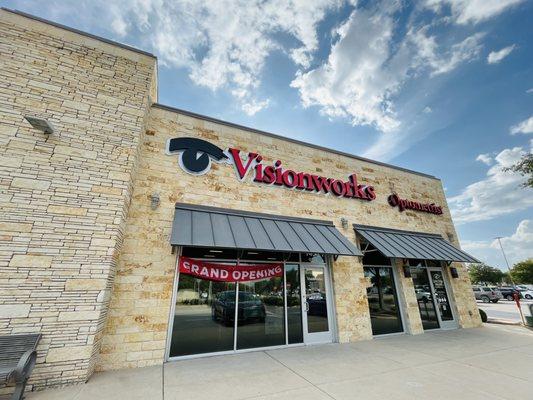 Front of the store says Visionworks with the Optometrist next door