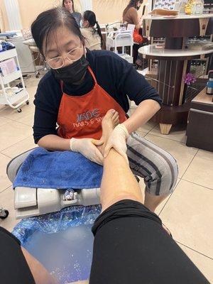 My foot massage. She has good hands