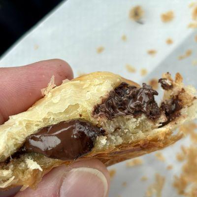 This is the last remaining bite of the warm, melted chocolatey goodness of my fresh croissant.  Look at that pic! I Will Be Back!!