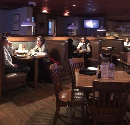 The main dining room is large enough for groups.