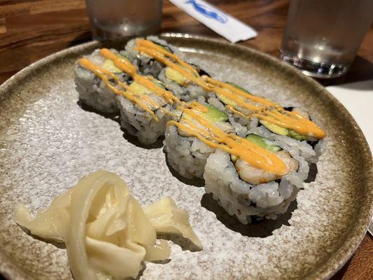 Spicy rock shrimp and avocado roll