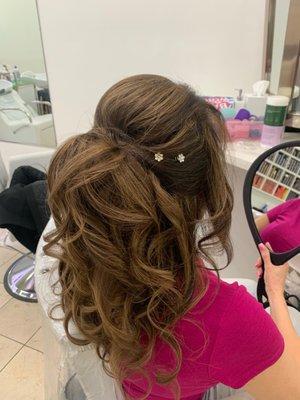 Updo and highlights done by hairstyles RuwaidaHaddad