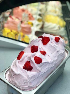 A fan-favorite, Strawberries and Cream Gelato! The most delicious, creamiest gelato made with fresh strawberries sourced locally.