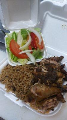 Jerk chicken dinner