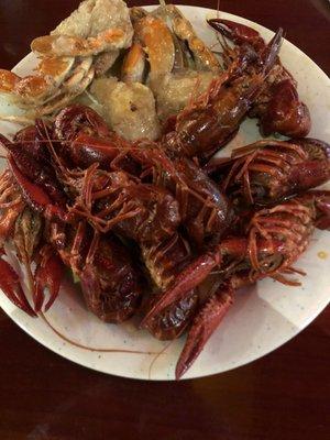 Crawfish and crab