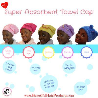 Super Absorbent Towel Cap! No more drips No more water on your collar No water running down your face or neck