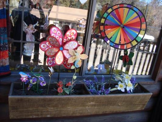 Potted display outside Gail's gift shop in "The Fort."