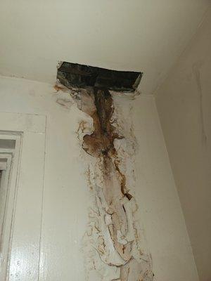 kitchen wall from water damage