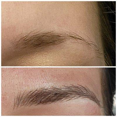 Top before bottom after  loving my new brows!