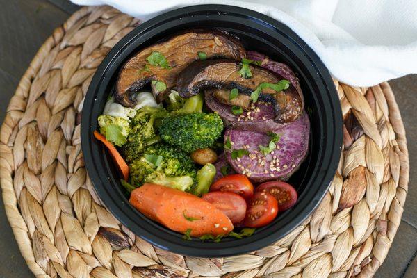 WE have Vegan options! Portobello Mushroom bowl!