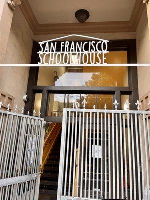 Entryway at the old Sacred Heart Catholic school on Fell @ FIllmore.