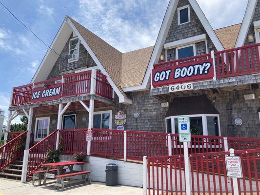 Booty Treats new location at MP 15.5 on the beach road in the old chalet building.