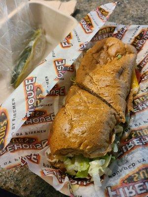 Medium Veggie hot sub on wheat