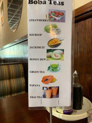 Boba menu