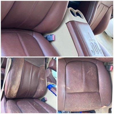 Front Seat - Leather Restoration of Ford F-150 King Ranch