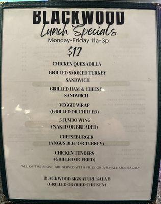 Lunch Menu