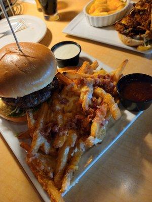 Brutus Burger (sauce on side, no cheese) and loaded fries (no jalapeno)