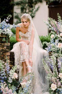 Floral Embroidered Wedding Dress