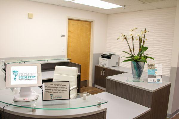 Premier Podiatry's reception area